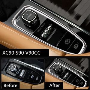 Garniture de couverture de décoration de cadre de changement de vitesse de Console centrale pour Volvo XC90 S90 V90 2016-18 Chrome ABS260E