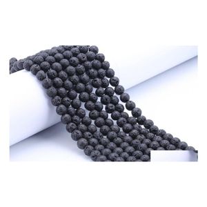 Cerámica Arcilla Porcelana Moda Diy Accesorios Lava Roca Granos Sueltos Gema Negra Piedra Natural Para Mujeres Pulseras Fabricación De Joyas Wh Ot7Qg