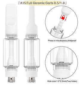 Prix de gros Cartouche de bobine en céramique Huile épaisse Atomiseur vide 0,5 ml 1,0 ml 2,0 ml 510 Le fabricant fournit une cartouche d'huile épaisse à fil 510 Entrepôt européen