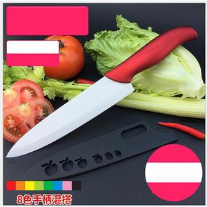 Couteau d'office en céramique 8 pouces pour couteau de chef de fruits Zirconium Manche unique 1 pièce couleur aléatoire