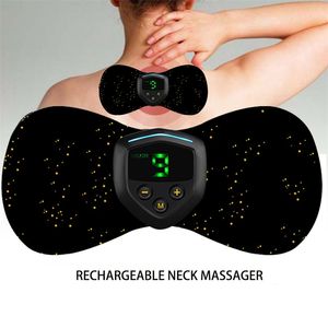 Masajeador cervical Masajeador de espalda de cuello portátil Parche de masaje de cuello eléctrico Dispositivo de relajación de cuello inteligente recargable 220426