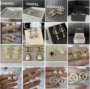 Cha-n-el Multi Styles Classic Fashion Pendings Jewelry con caja de regalo D-U-PE
