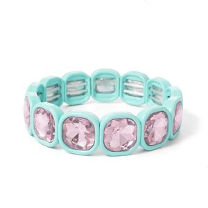 Chaîne gros cristal élastique Bracelet Pulseras Mujer émail extensible verre Bracelet tuile perle pour les femmes Envio Gratis 230710
