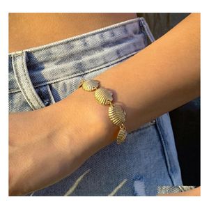 Cadena Boho hecho a mano Metal Shell cuerda pulseras en la mano para las mujeres verano playa Seashell tobillo pierna joyería accesorios Drop Delivery Dhbik
