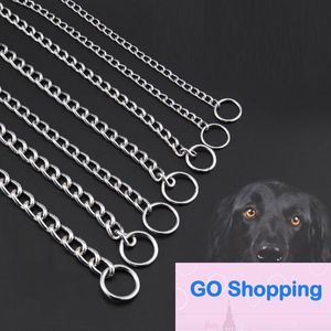 Collar de perro con cadena, doble fila, cromado, estrangulador, entrenamiento, espectáculo, ropa de control de seguridad