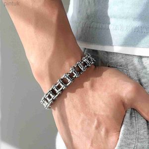 Moda de la cadena al por mayor para la pulsera de acero de titanio para hombres Punks Punk Bangles Bicycle Motorcycle Womens Jewelry Biker Pulsera D240419