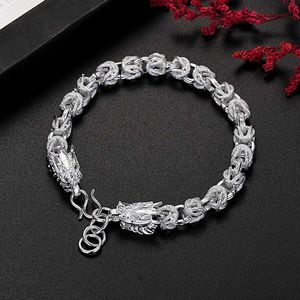 Chain Hot Luxury Designer 925 Sterling Silver Dragon Head Bracelets For Man Women Fashion Bijoux Accessoires de mariage Cadeaux de fête