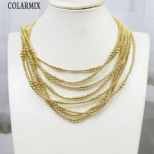 Chaînes 10 pcs Gold Bead Classic Handmade Strand Collier Spécial Femmes Cadeau 52831