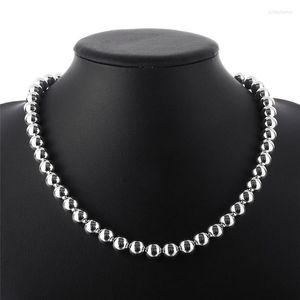 Chaînes 10 MM Argent Couleur Perles Collier Bijoux De Mode Assez Mignon Style De Rue Pour Femme Bonne Qualité Sortie D'usine N097