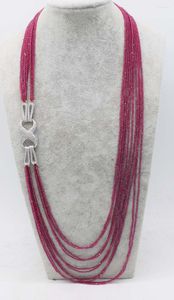 Chaînes 10 rangées collier spinelle rouge 2mm ronde à facettes 28-36 pouces nature perles en gros