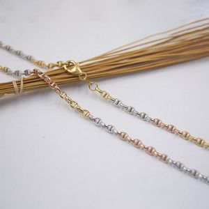 Cadenas Cadena de ancla de oro sólido de 18 quilates Collar de mujer 17 
