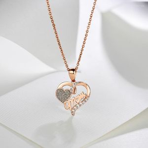 Chaînes 2023 925 Sterling Silver Women's Necklace Rose Gold Pendant Mother's Day Gift Fashion Jewellery
