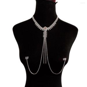 Cadenas 2023 Moda Shining All Rinizel Tassel Collar de mujer sexy CRISIÓN CRISIÓN NIPLE NO PERFORADO Joyas Bod