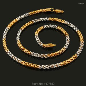 Ketten 2023 Trendy zweifarbige Goldkette Halskette Männer Frauen Schmuck 18 Karat Gold / Silber überzogen 3 mm 55 cm Twisted Singapur Großhandel