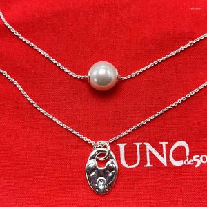 Cadenas 2023 Unode50 España Venta Tendencia de moda Collar de perlas de alta calidad Bolsa de regalo de joyería romántica para mujer