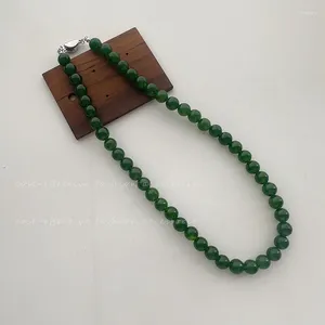 Chaines 2024 Style chinois Green Jade Collier long collier ancienne chaîne de cou précieuse en gros