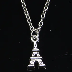 Chaînes 20pcs Collier de mode 15mm Tour Eiffel Paris Pendentifs Court Long Femmes Hommes Colar Cadeau Bijoux Tour de cou