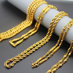 Chaînes Collier plaqué or 24 carats pour hommes Original Hiphop Bar Rap Corde Chaîne Afrique Bijoux Dubaï Arabe Ethiopie Long Boyfriend GiftChains