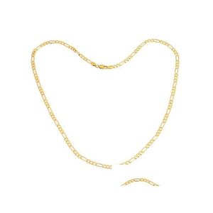 Chaînes 24K Gold Platinum Plaqué 4.5mm Mens NK Links Figaro Collier Sautoirs Vintage Bijoux Drop Livraison Colliers Pendentifs DH4F8