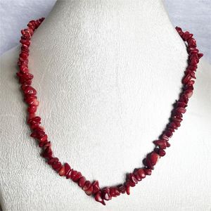 Cadenas 3-5 mm Forma irregular Natural Red Coral Chips Beads Grava Piedra Rocas Mujeres Collar Suministros Joyería Fiesta Accesorios de fiesta
