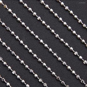 Chaînes 5/10/20 m couleur argent chaîne de perles en acier inoxydable pour colliers ou bracelets porte-clés étiquette de chien personnalisé bricolage bijoux de mode