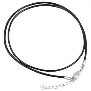 Chaînes 5pcs / lot 1mm chaîne de corde de cire avec fermoir à homard pour colliers de bricolage pendentif cordon résultats de bijoux