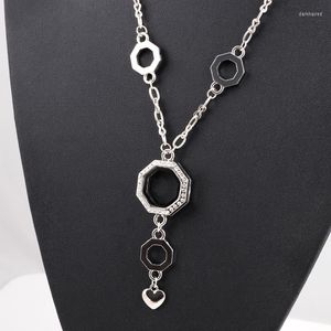 Chaînes 5 Pcs/Lot Géométrique Octogone Mémoire Vivante Flottant Médaillon Pendentif Chaîne Colliers Pour Femmes Cadeau De Mariage Bijoux En Gros