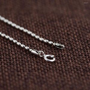 Chaînes 925 chaîne en argent pour femmes hommes Accessorice S925 Thai 2mm 40cm à 60cm perle ovale solide fabrication de bijoux colliers