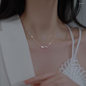 Chaînes 925 Sterling Silver Sparkling Diamond Zircon Heart Necklace Short To Collar Chain Small And Sweet Jewelry