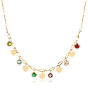 Chaînes bohème coloré perle cristal pierre coeur et étoile collier ras du cou pour femmes alliage d'or métal breloque à la main chaîne bijoux