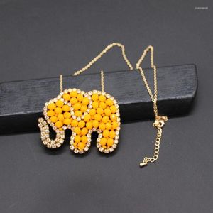 Cadenas Bohemio Rhinestone Mizhu Elefante Collar Moda Personalidad Salvaje Lujo Street Dance Necklace755