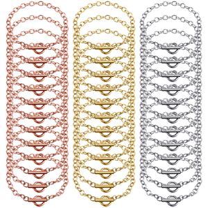 Pulsera de cadenas con cierre de palanca OT Enlace de acero inoxidable Fabricación de joyas DIY Pulseras para mujeres Suministros para manualidades Oro Plata y rosa amUoH