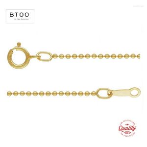 Cadenas BTOO Real 14K Gold Filled Bead Chain Necklace 1MM / 1.2MM / 1.5MM Jewelry Minimalist Mujeres