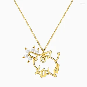 Chaînes Tronçonneuse Homme Collier Femme Anime Colliers De Mariée Chaîne Pochita Pendentif Filles Bijoux Or Couleur Kpop En Acier Inoxydable Collares