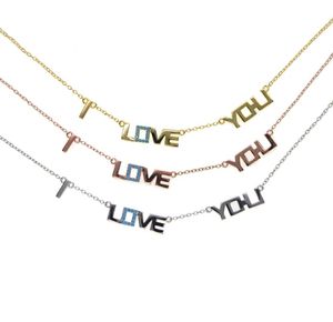 Cadenas Classic 2022 Valentines Novia Regalo 3 Color Mezcla 100% 925 Plata esterlina Te amo Letra Collar de joyería elegante