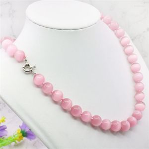 Chaînes Couleurs 10mm Rose Catsi Eyesd Opale Mexicaine Collier Rond 18 '' Perles Fabrication de Bijoux Conception Pierre Naturelle Chaînes Chaînes Chaînes Il