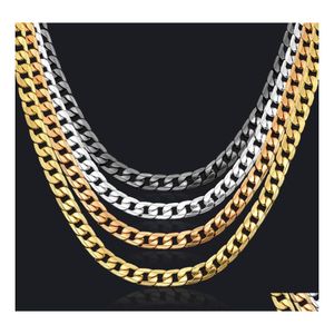 Cadenas Cuban Link Chain Necklace Curb For Men Jewelry Corrente De Prata Mascina Venta al por mayor Miami Mens Vipjewel Drop Delivery Necklace Dhn2H