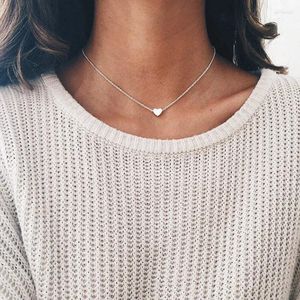 Chaînes ethnique amour pêche coeur collier pour femmes en acier inoxydable rose or couleur bohème tour de cou saint valentin bijoux de mariage