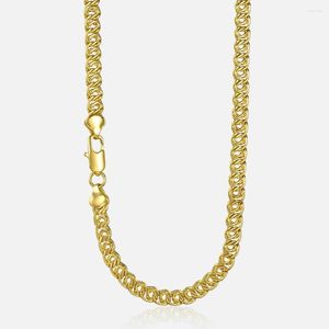 Cadenas Moda 7 mm Collar de cadena ancha para mujer para hombre Caracol Enlace Amarillo Oro Color Hip Hop 18-28 pulgadas GN417
