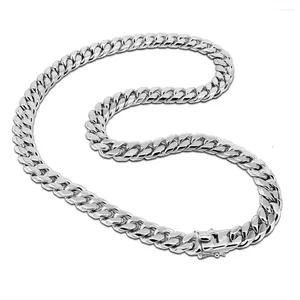 Cadenas Moda 925 Plata esterlina Sólido Miami Cuban Link Cadena Collar Grueso Gargantilla grande para hombres Niños 