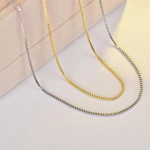 Chaînes Fashion Box Chain Colliers en acier inoxydable Men Femmes Bijoux Lien Lien Chokers Girls Enfants Enfants Kolye Collares Collier