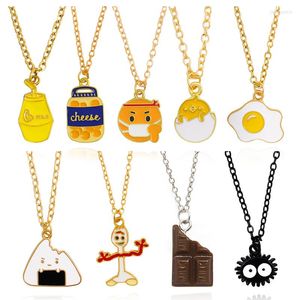 Chaînes Nourriture Chocolats Oeuf Sushi Chocolat Jus Lait Pendentif Collier Pour Enfants Ami Collier Colliers Cadeau D'anniversaire Bijoux En Gros