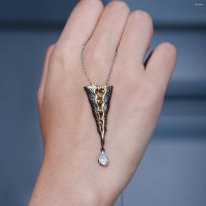 Chaînes GEM'S BEAUTY Moonlight Stone Pendentif Collier 14K Gold Filled 925 Sterling Silver Handmade Fine Jewelry Cadeau pour femme