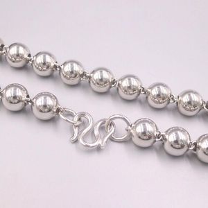 Chaînes véritable argent sterling 925 14 mm brillant perle lien chaîne collier 24 pouces pour les hommes