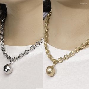 Cadenas Collares de bola de oro Cadena de plata gruesa para mujeres colgantes de moda lindo cubano u link garker