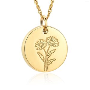 Chaînes Collier d'urne en or pour cendres Naissance Fleur Crémation Bijoux Femmes Hommes Memorial Souvenir Médaillon Pendentif