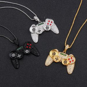 Cadenas Joyas de hip-hop Consola de juegos Manija Collar Colgante Cadena de oro Encantos de cristal para niños Regalos para niños