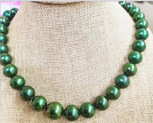 Chaines Énormes colliers de perles vertes authentiques de la mer de 13 à 16 mm pour les femmes