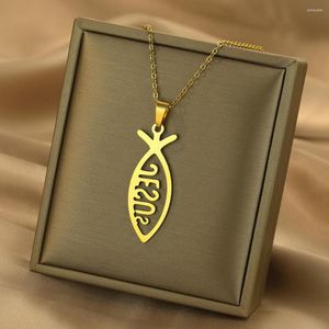 Chaînes Jésus Poisson Collier Pour Femmes Homme Amant Forme Sharp Couleur Pendentif Bijoux De Fiançailles