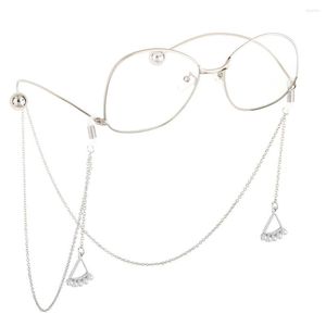 Cadenas JGL0047 2022 Diseño Gafas de metal Cuerda Oro Plata Triángulo Perlas Perlas Colgante Cadena hecha a mano Joyería de dama